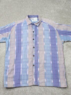 Freak N Chic Shirt Mens 2XL XXL Blue/Purple/Beige100% Woven Cotton Long‎ Sleeve
